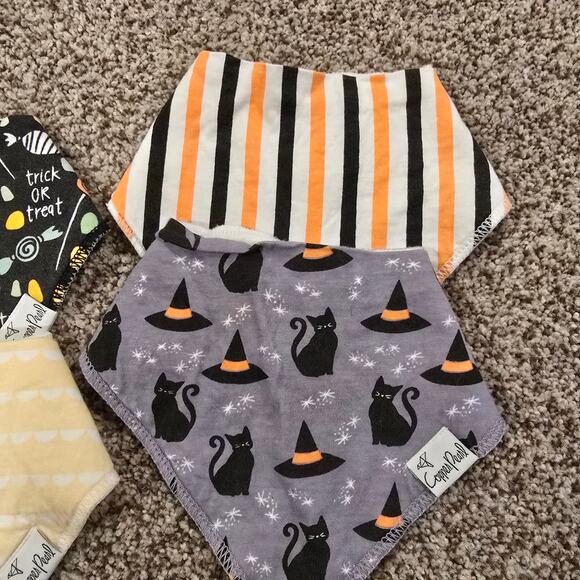 Bundle of 4 Copper Pearl Scarf Bandana Teething Feeding Bibs - Picture 4 of 7